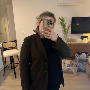 H&M Brown Pinstripe Blazer
